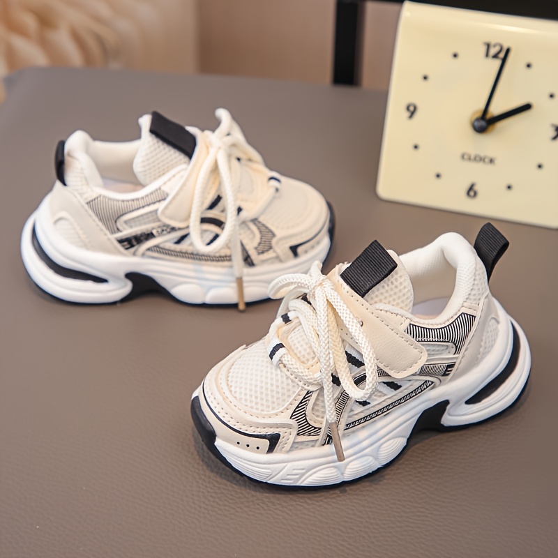 Lightweight Low Top Spring Fall Striped Casual Athletic Sneakers For Kids