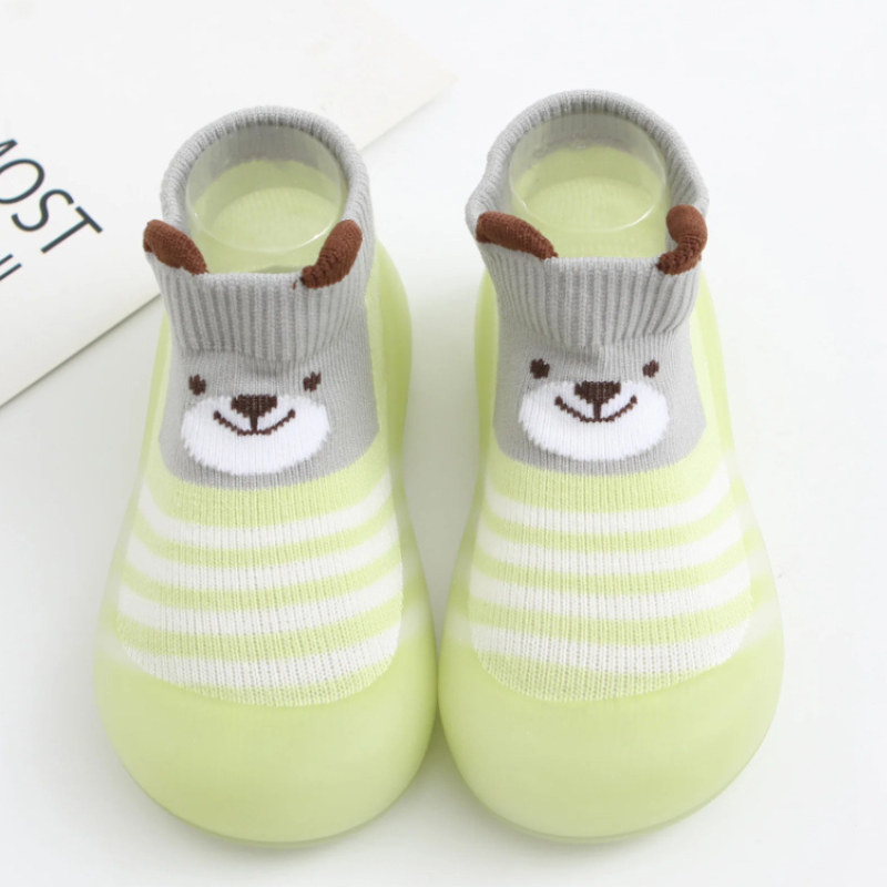 Knitted Slip On Toddler Shoes With Rubber Sole