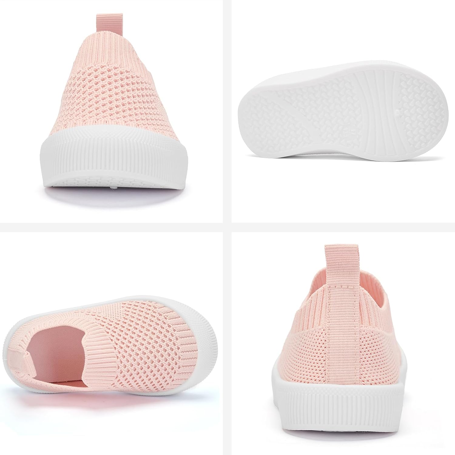Checkered Knit Slip On Sneakers with Pull Tab for Kids