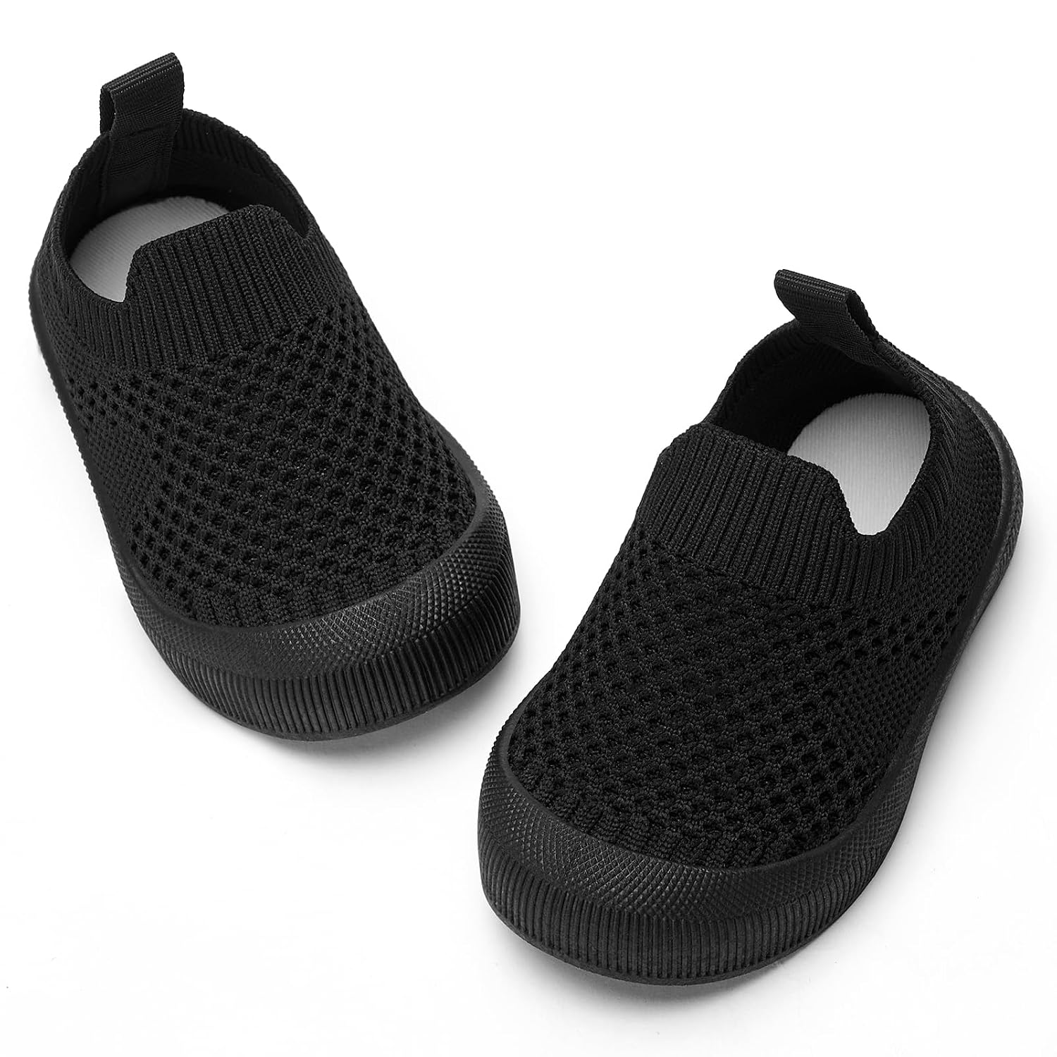 Checkered Knit Slip On Sneakers with Pull Tab for Kids