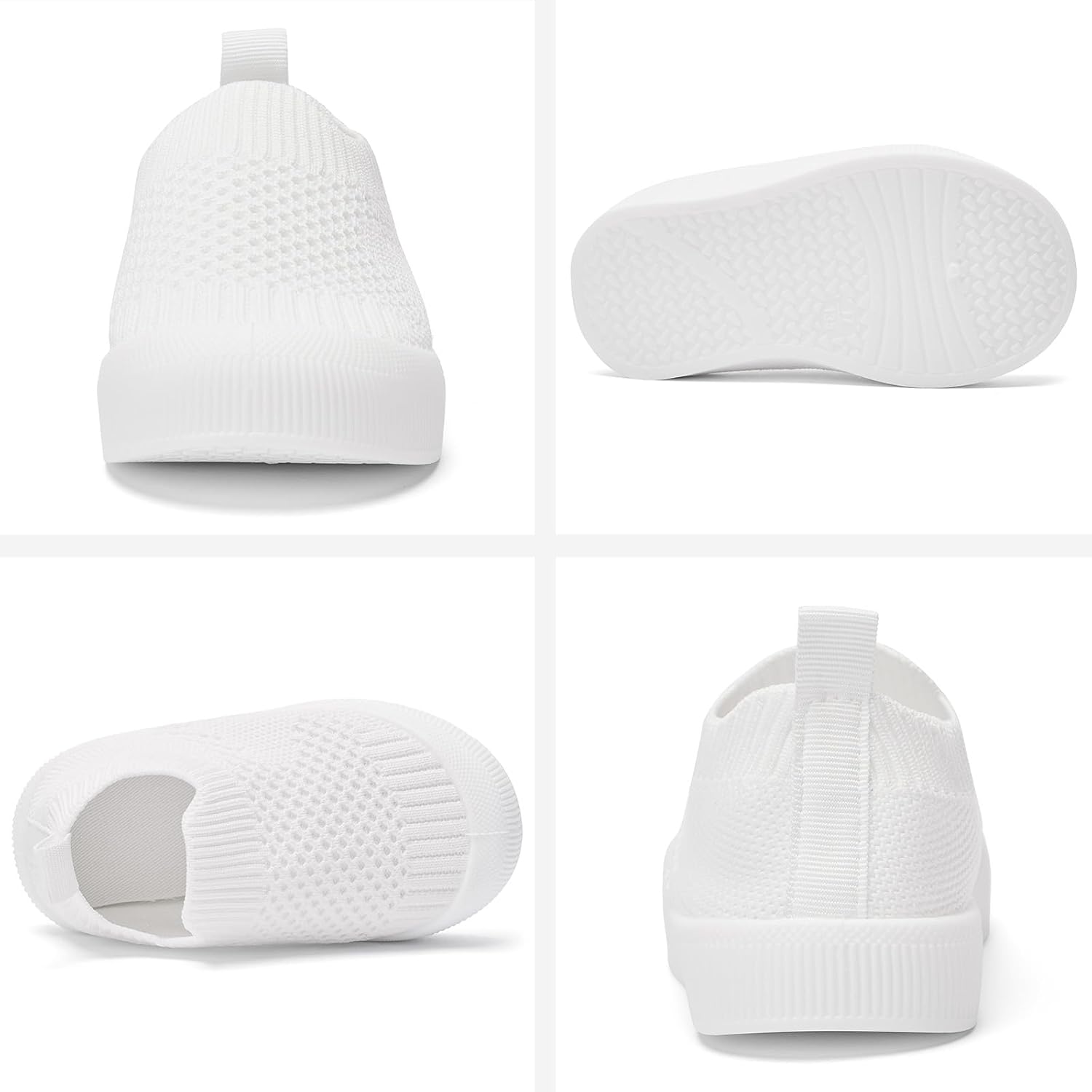 Checkered Knit Slip On Sneakers with Pull Tab for Kids