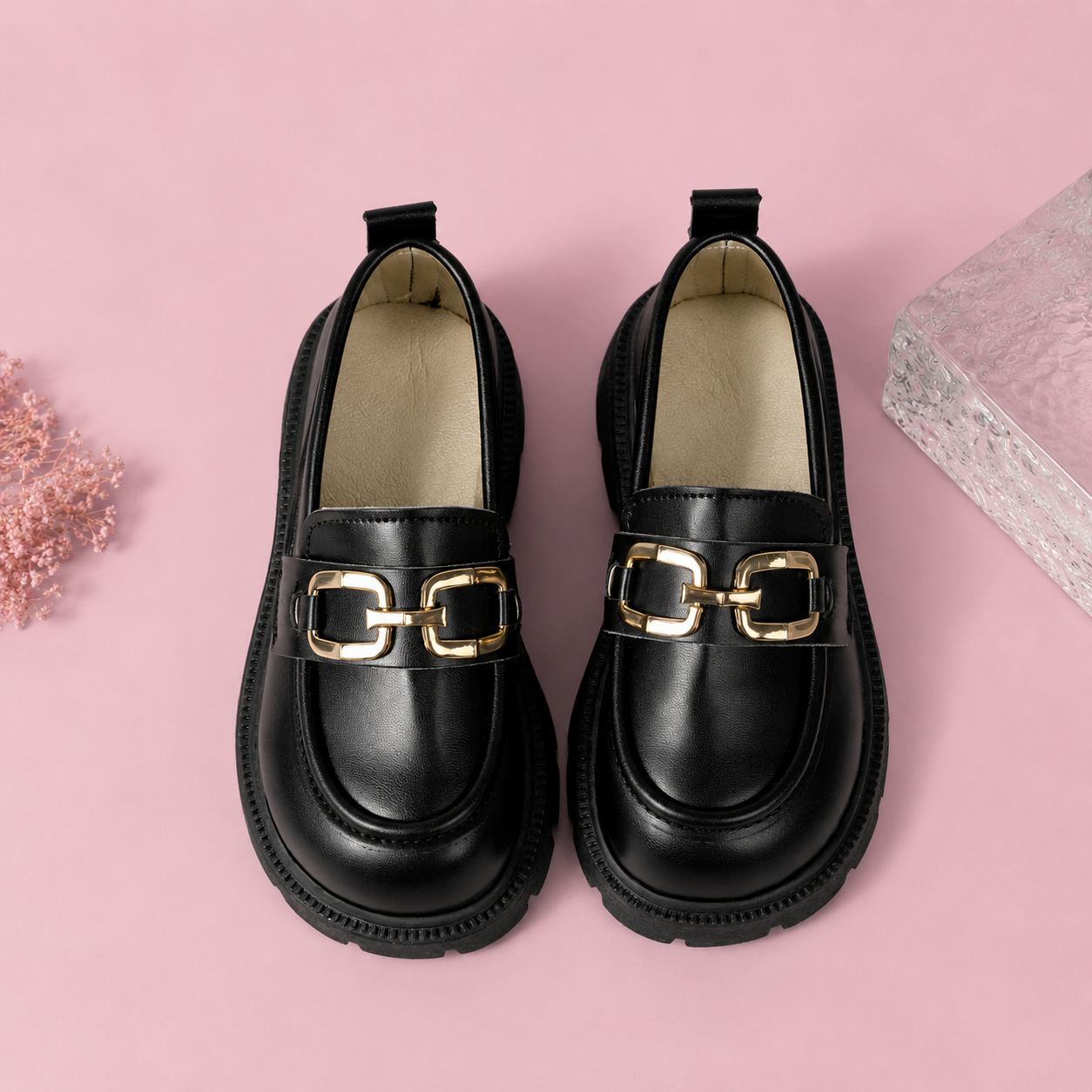 Lightweight British Style Flat Princess Loafers For Girls