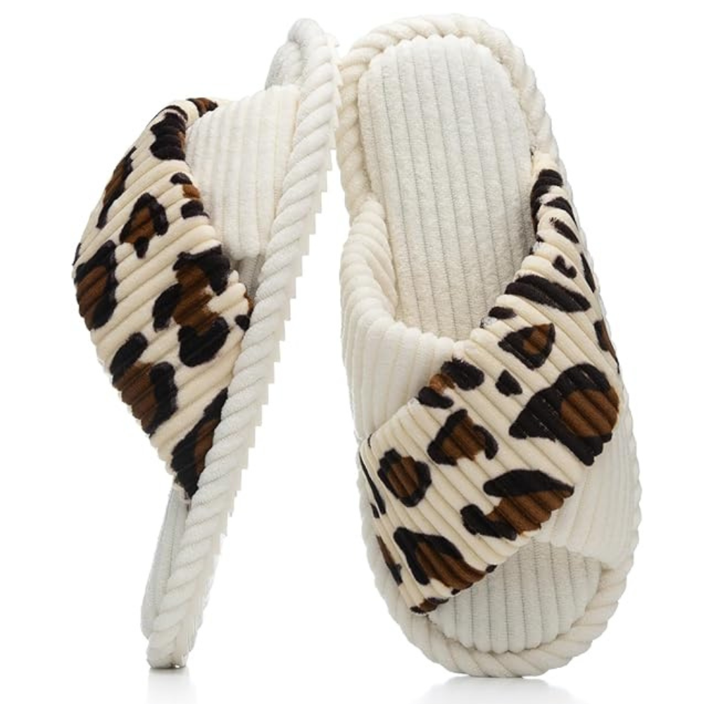 Womens Memory Foam Open Toe Crossband Slides