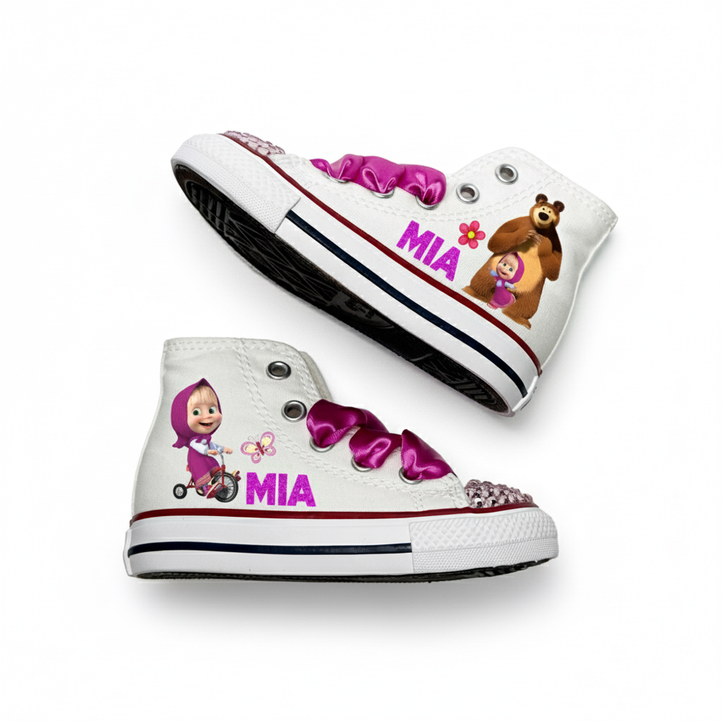 Birthday Canvas Shoes With Ribbon Lace Design