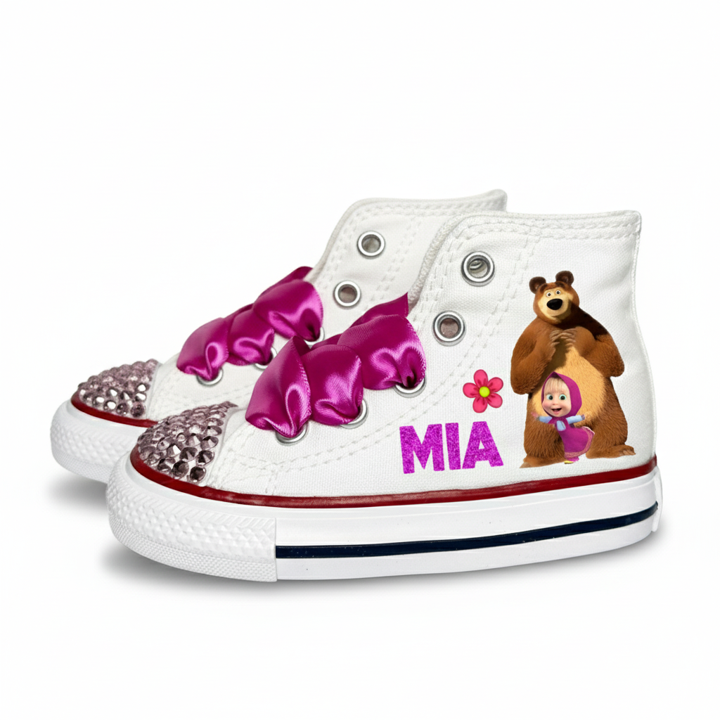 Birthday Canvas Shoes With Ribbon Lace Design