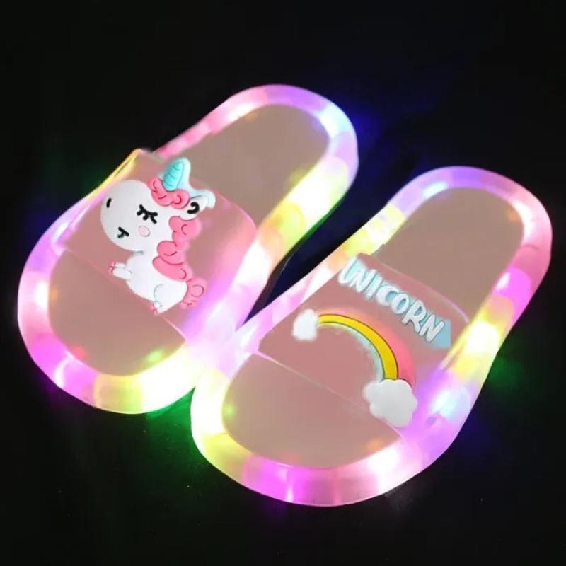Cartoon Animals Prints Lighted Slippers