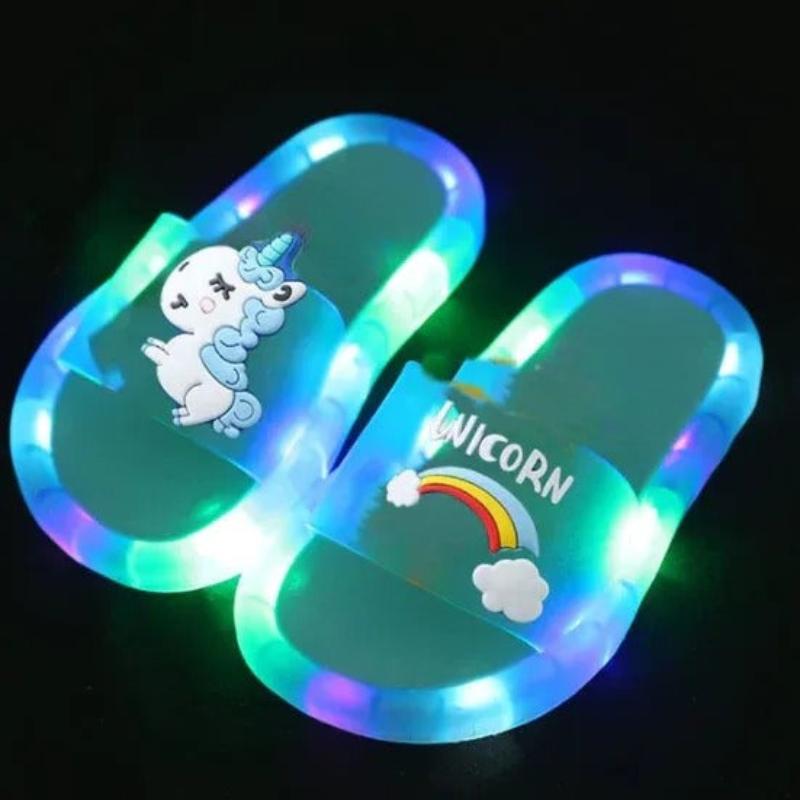 Cartoon Animals Prints Lighted Slippers