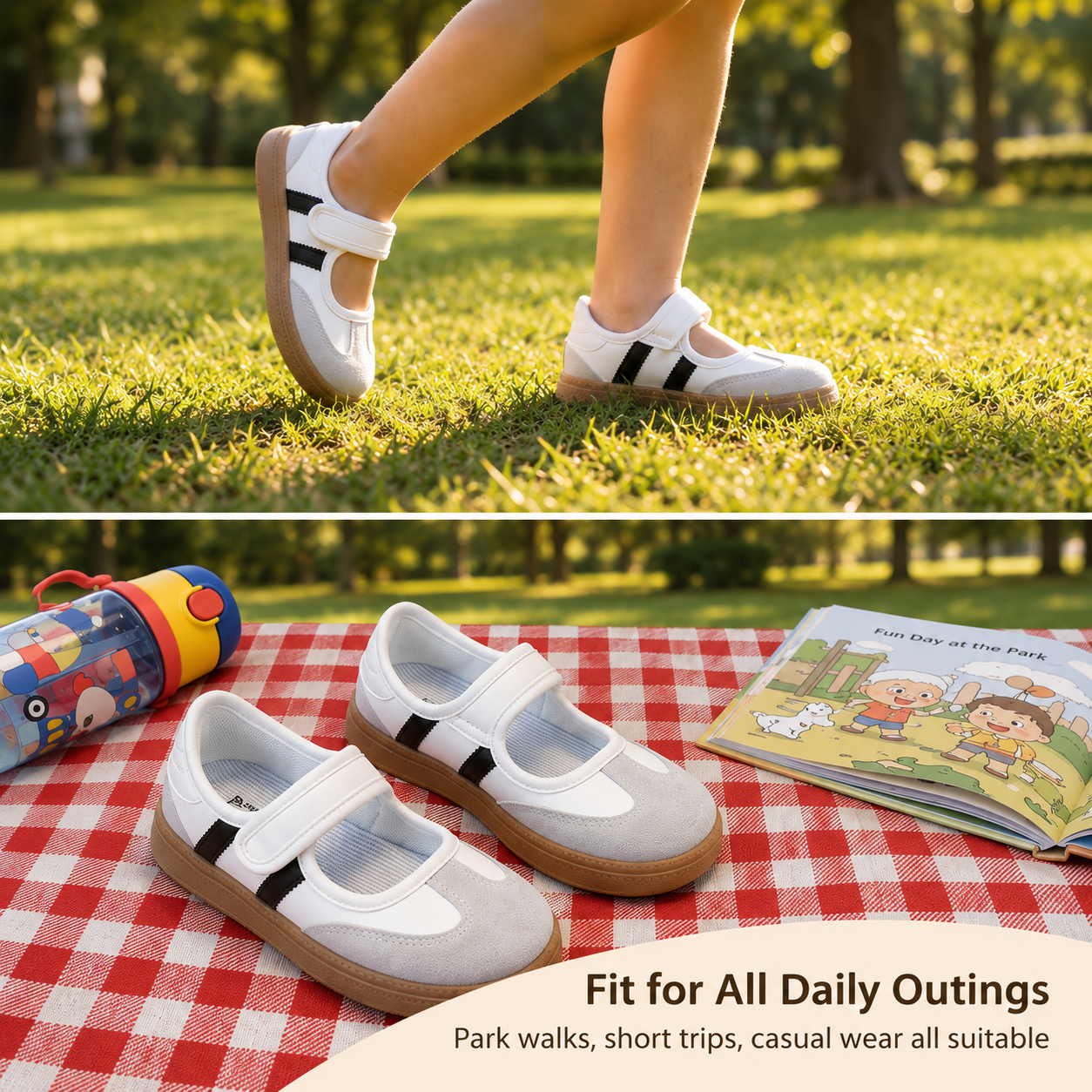 Soft Sole Non Slip Hook And Loop Casual Sports Canvas Shoes For Kids