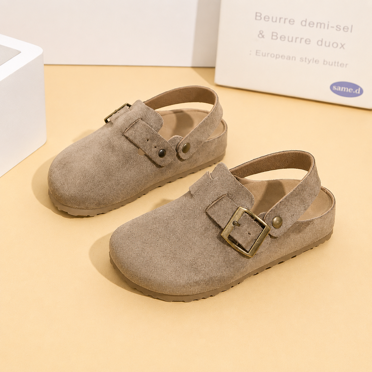 Casual Retro Thick Sole Slip On Cork Slippers For Kids