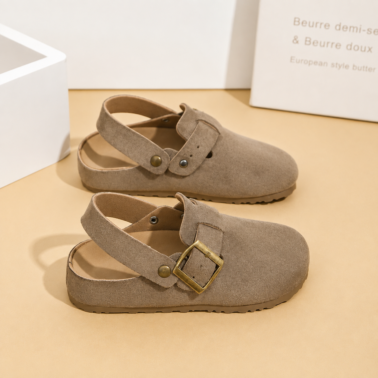 Casual Retro Thick Sole Slip On Cork Slippers For Kids