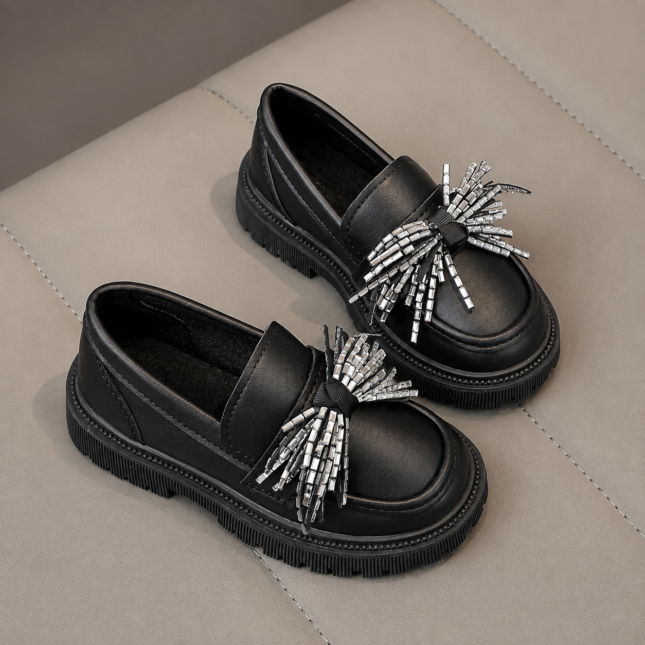 Non Slip Versatile Party And School Wear Loafers For Girls