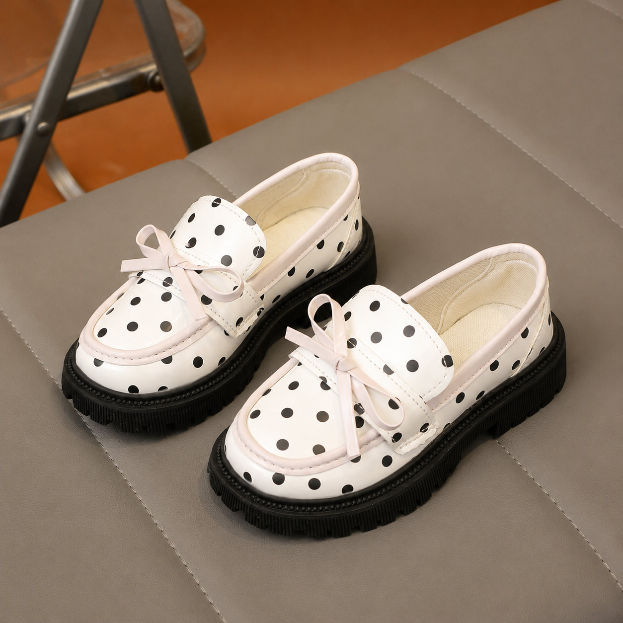 Non Slip Versatile Party And School Wear Loafers For Girls