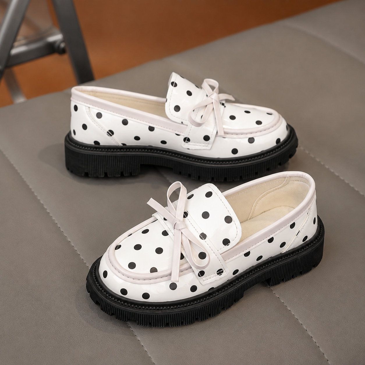 Non Slip Versatile Party And School Wear Loafers For Girls