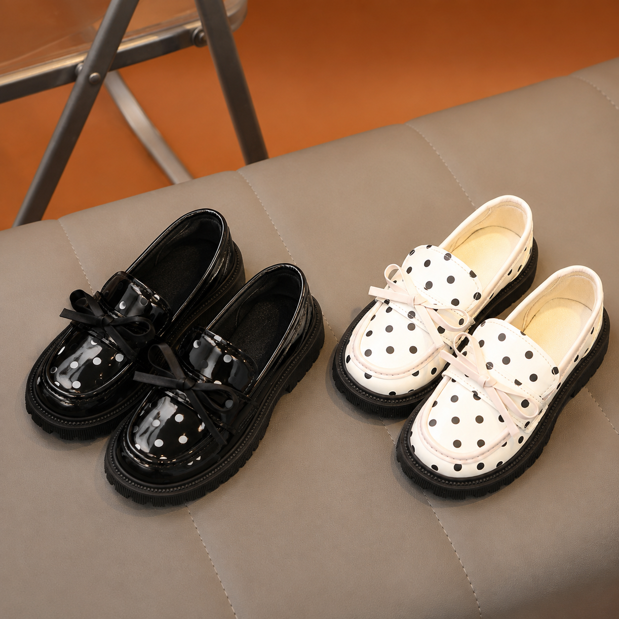 Non Slip Versatile Party And School Wear Loafers For Girls