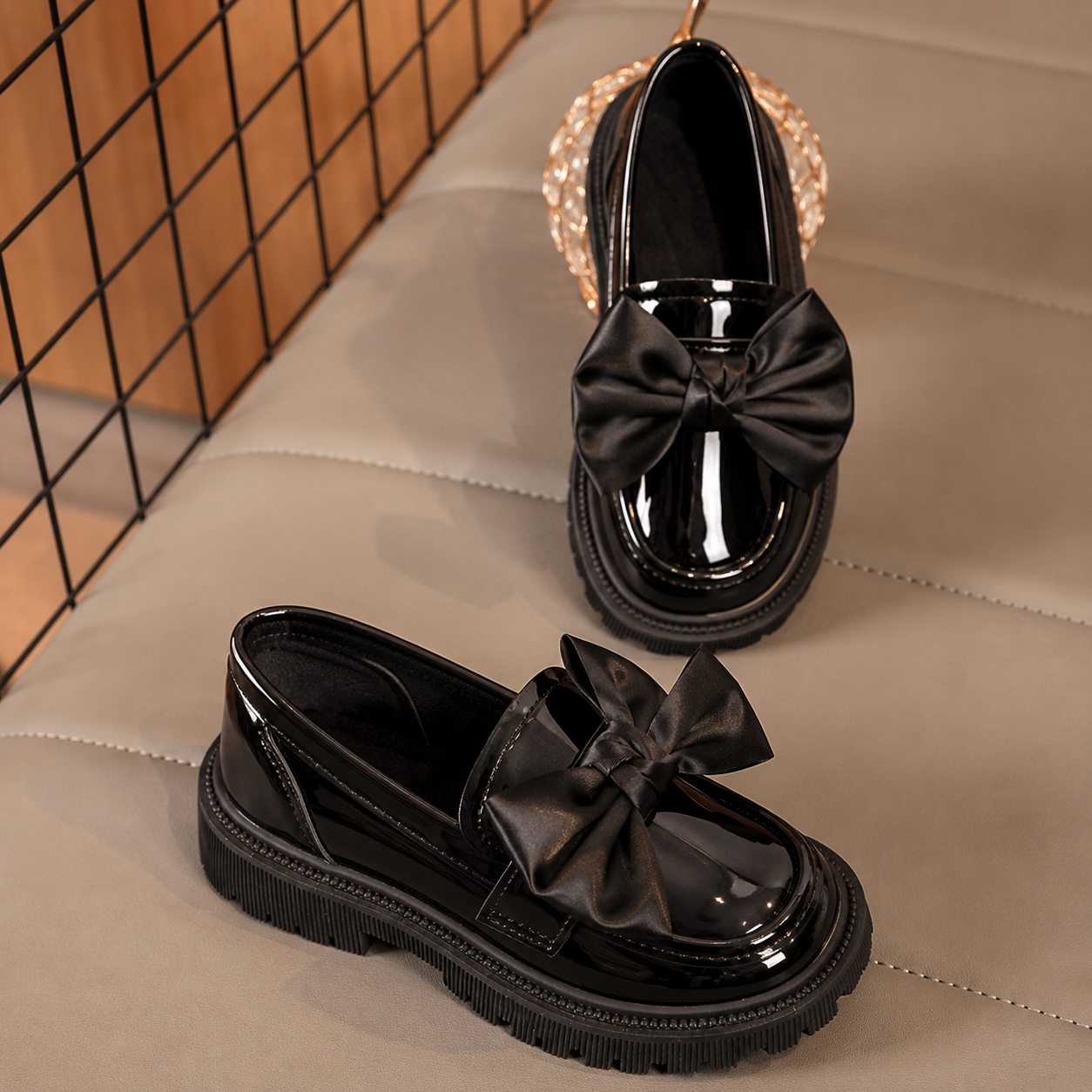 Non Slip Versatile Party And School Wear Loafers For Girls