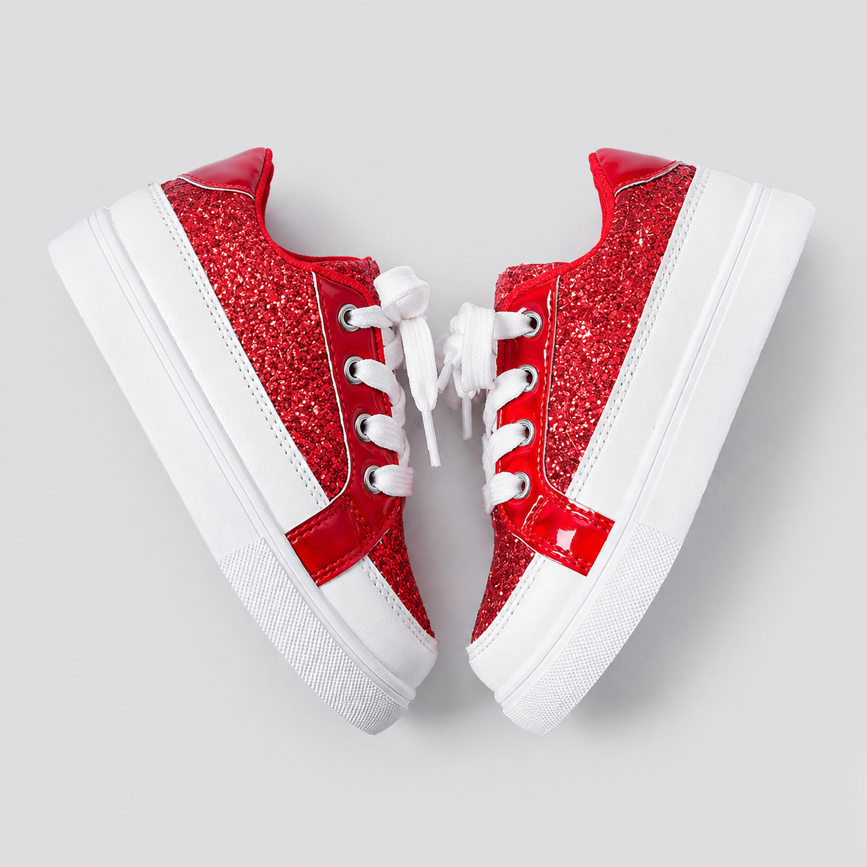 Casual Flat Party Wear Shiny Sneakers For Girls