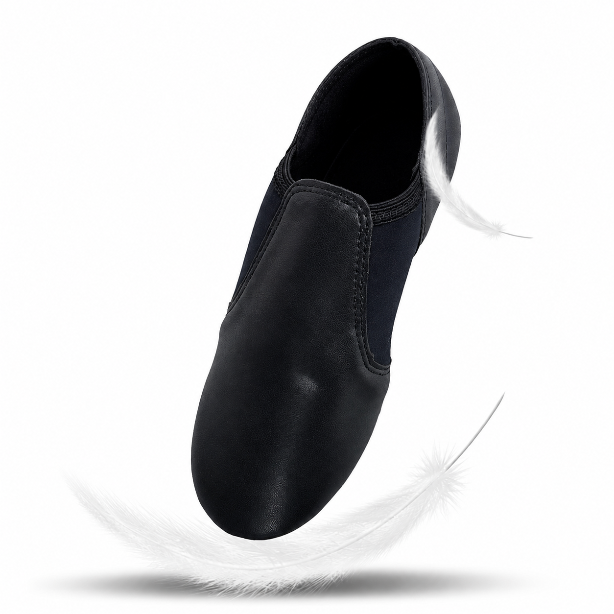 Slip On Jazz Dance Shoes with Elastic Side Panels For Girls