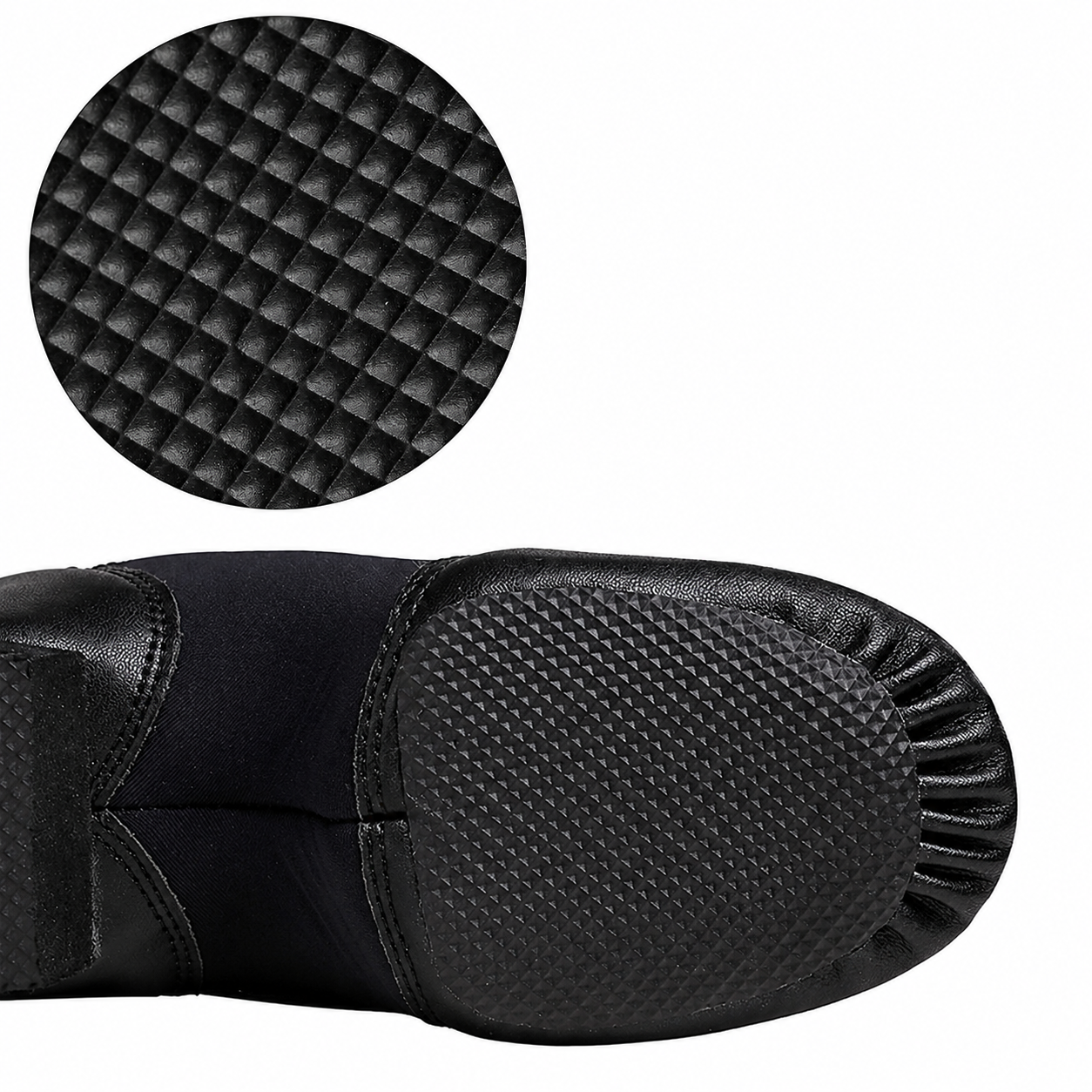 Slip On Jazz Dance Shoes with Elastic Side Panels For Girls