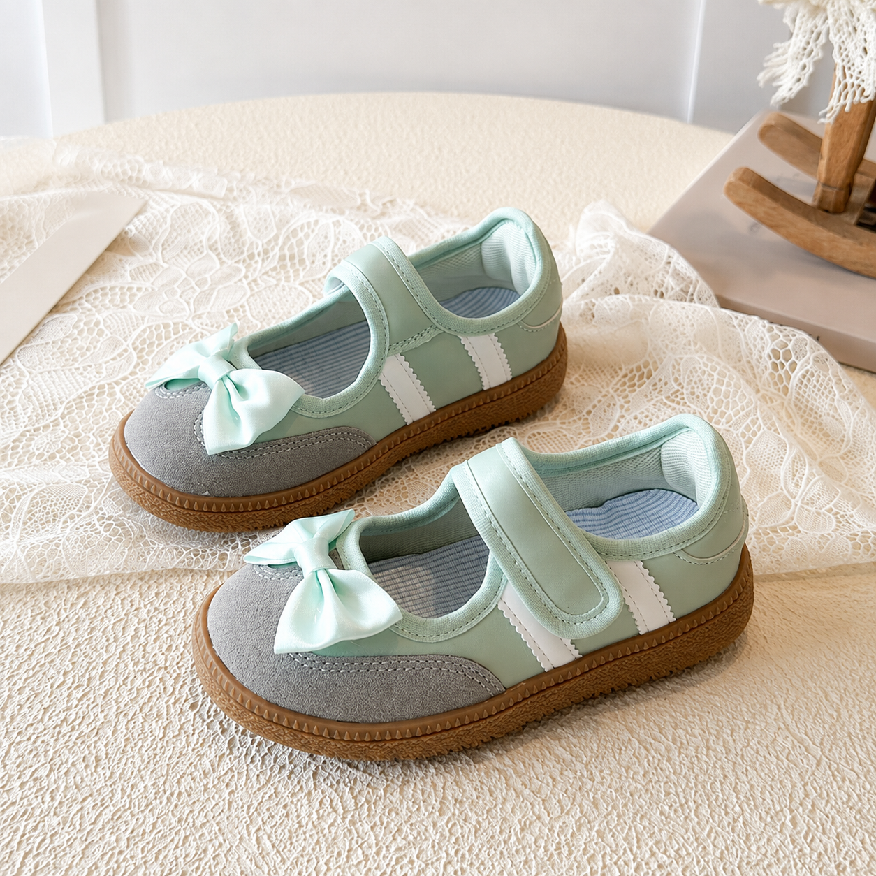Casual Versatile Soft Bottom Bow Slip On Shoes For Kids