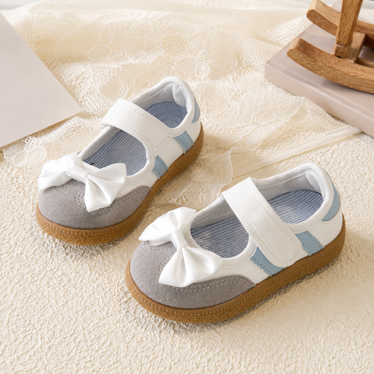 Casual Versatile Soft Bottom Bow Slip On Shoes For Kids