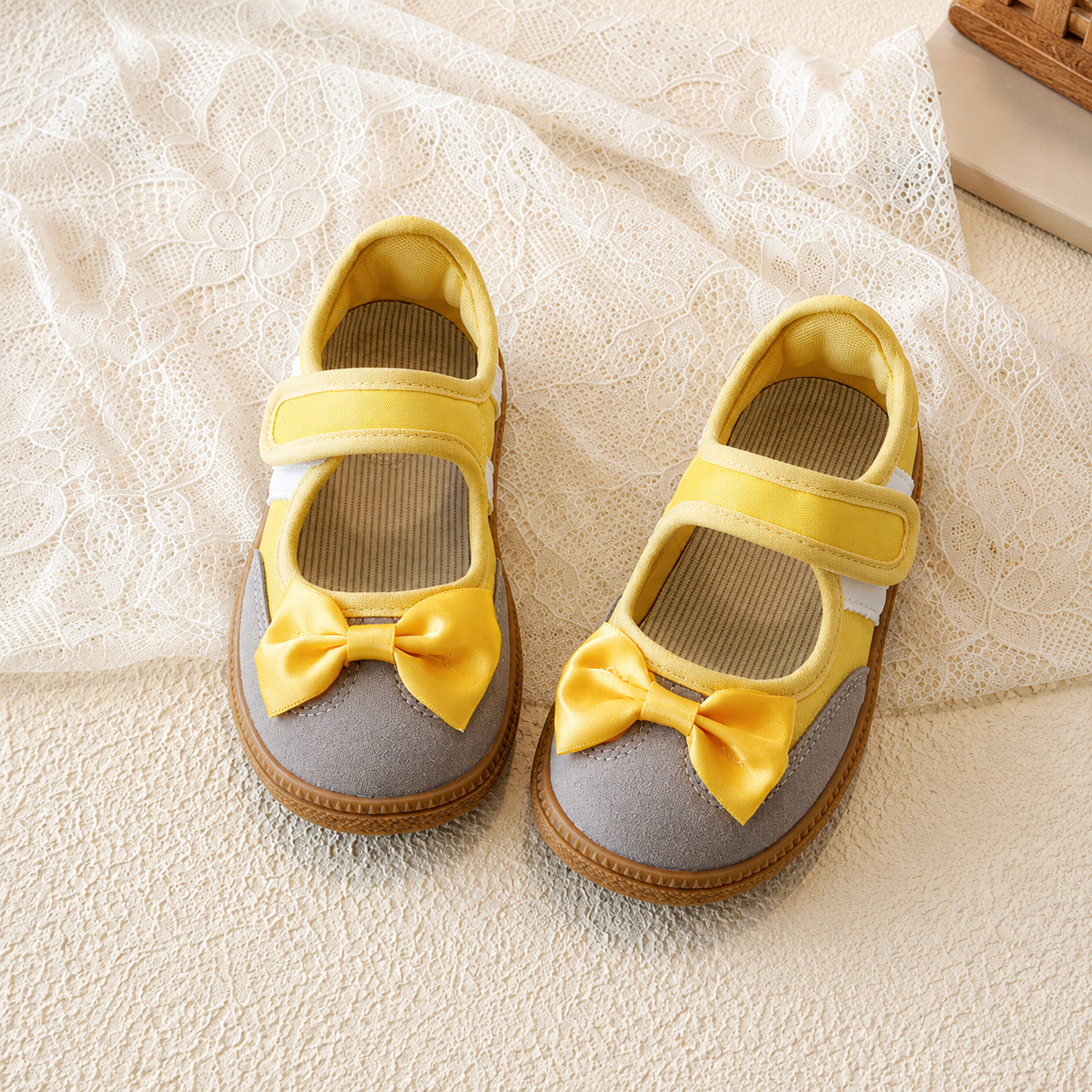 Casual Versatile Soft Bottom Bow Slip On Shoes For Kids