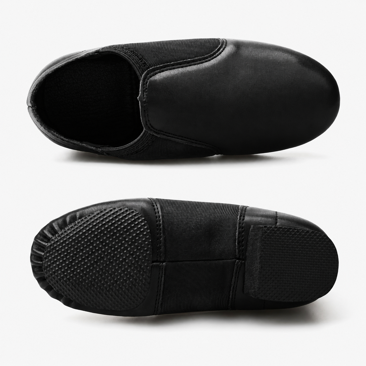 Classic Slip On Jazz Dance Shoes with Elastic Side Panels
