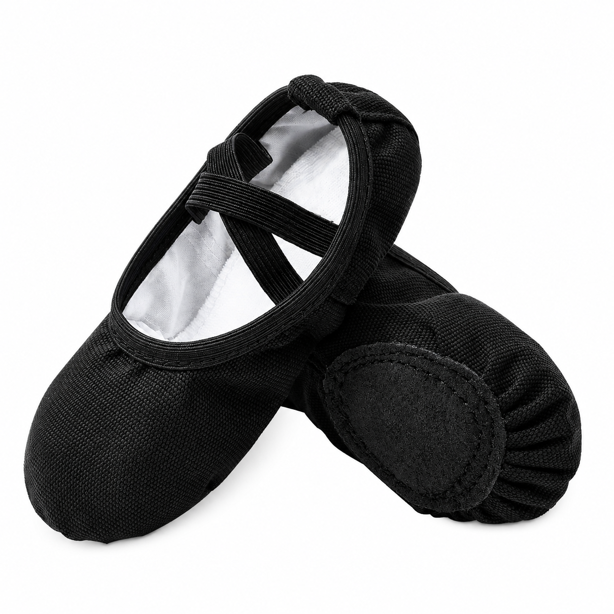 Classic Canvas Ballet Dance Shoes with Crisscross Elastic Straps