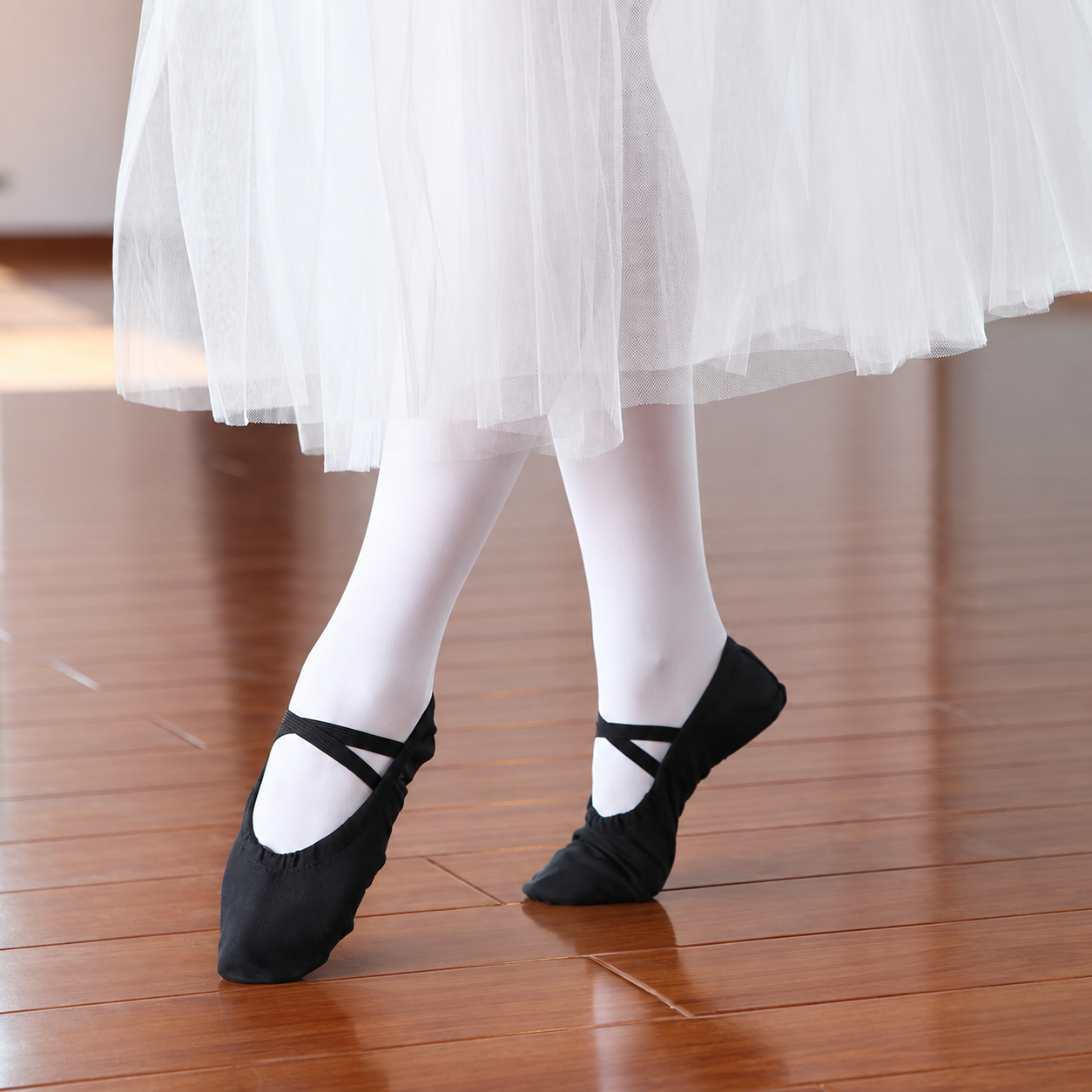 Classic Canvas Ballet Dance Shoes with Crisscross Elastic Straps