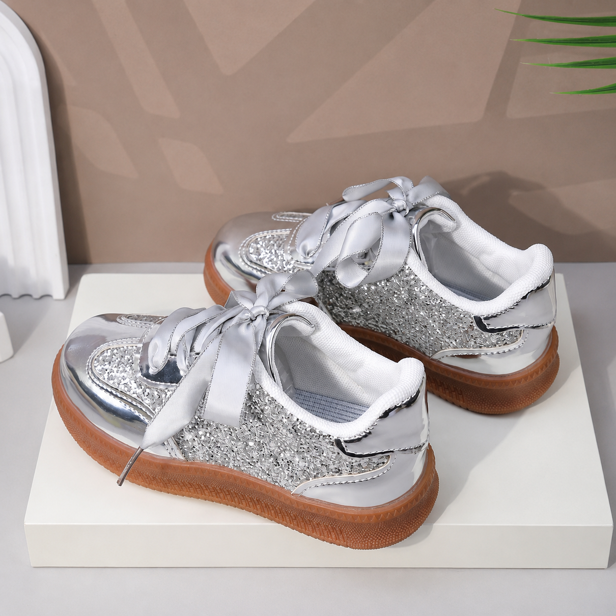 Casual Solid Color Thick Sole Sneakers Sports Shoes For Kids