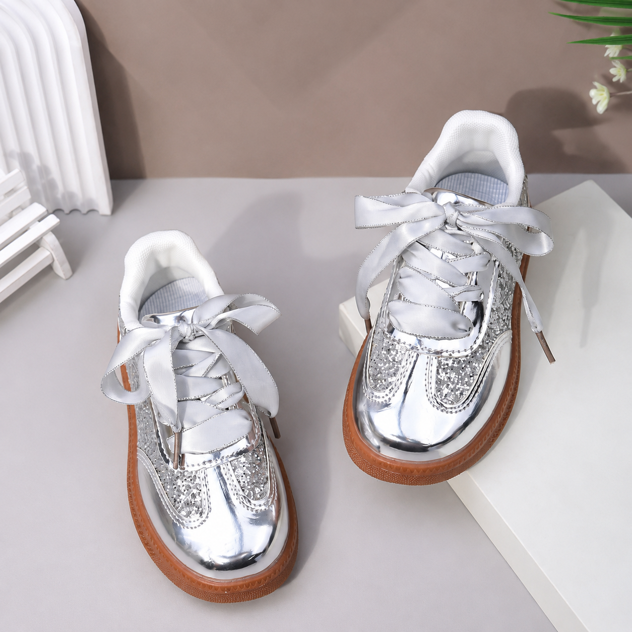 Casual Solid Color Thick Sole Sneakers Sports Shoes For Kids