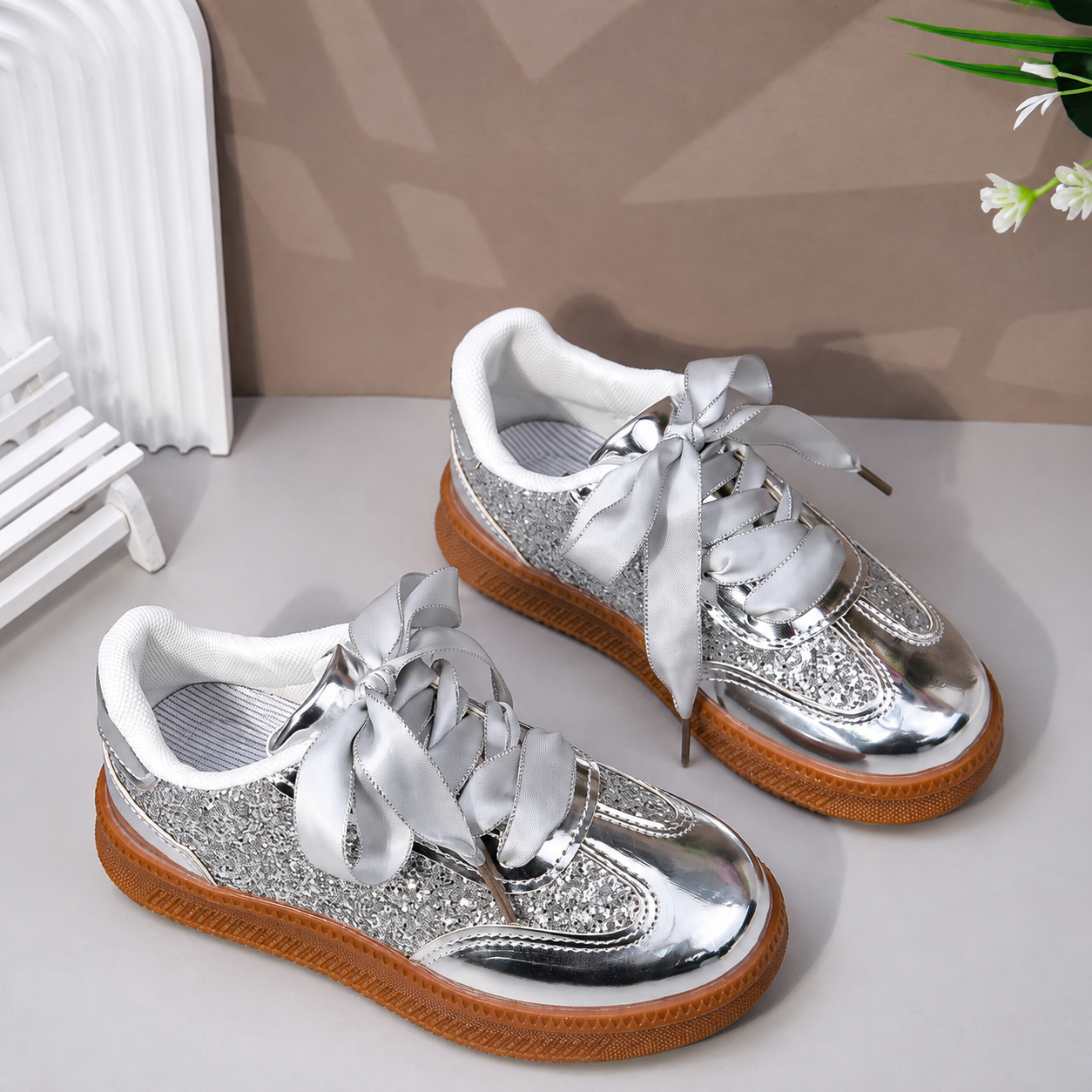 Casual Solid Color Thick Sole Sneakers Sports Shoes For Kids