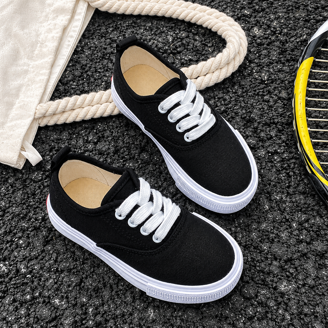 Casual Versatile Korean Style Canvas Athletic Shoes For Kids