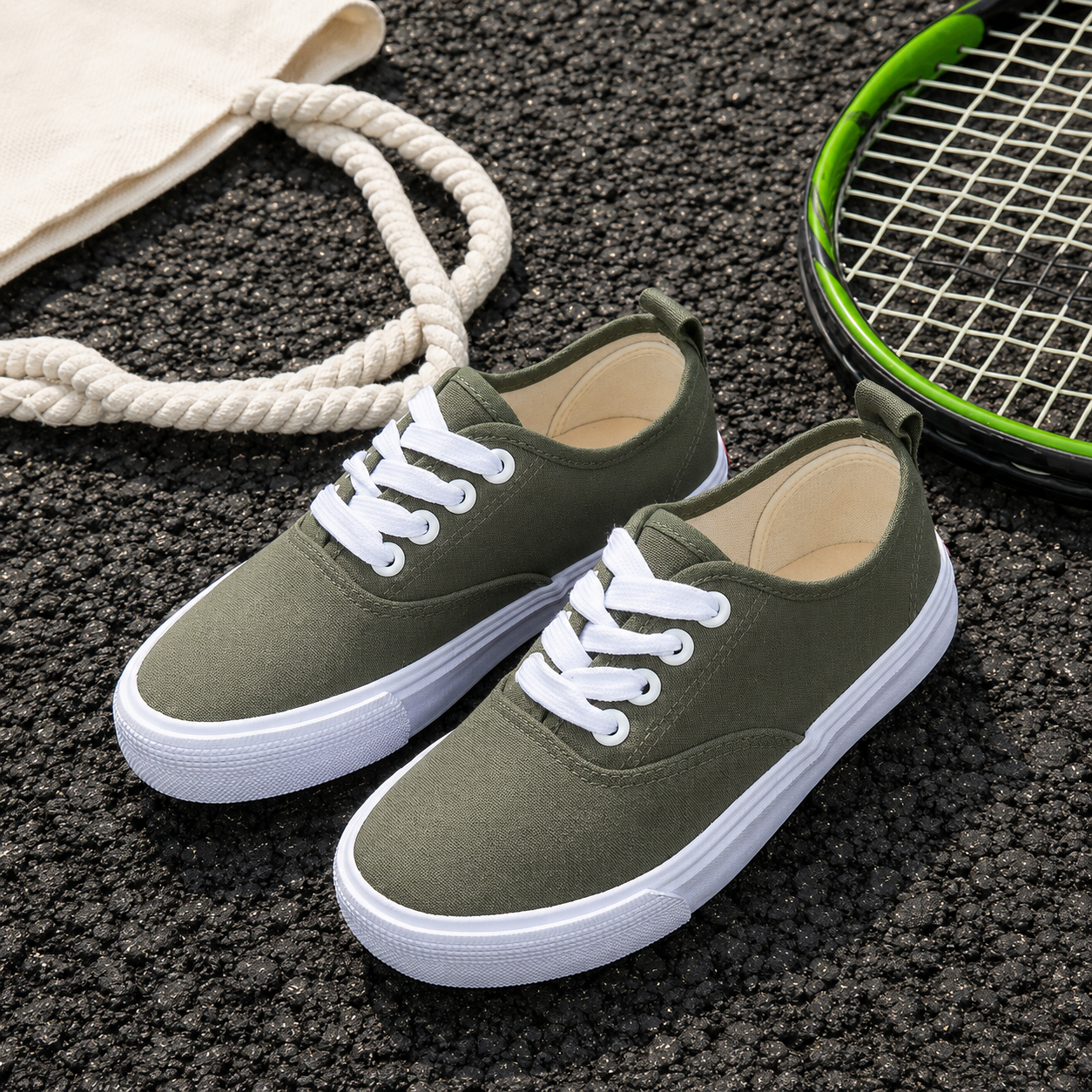 Casual Versatile Korean Style Canvas Athletic Shoes For Kids
