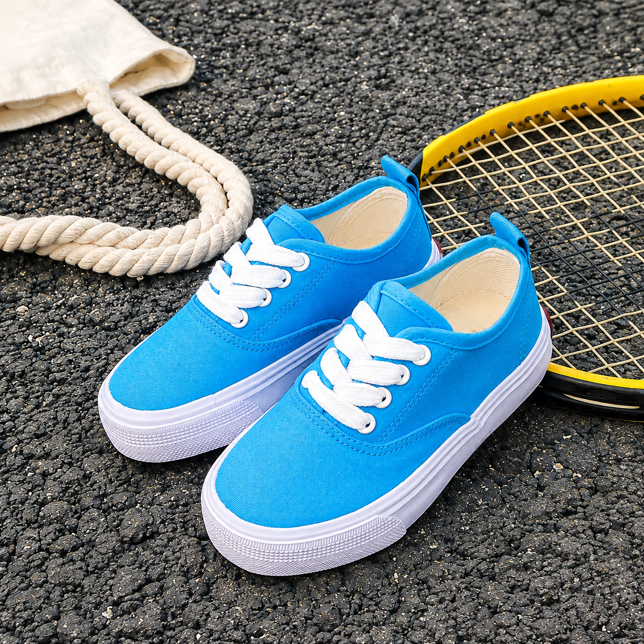Casual Versatile Korean Style Canvas Athletic Shoes For Kids
