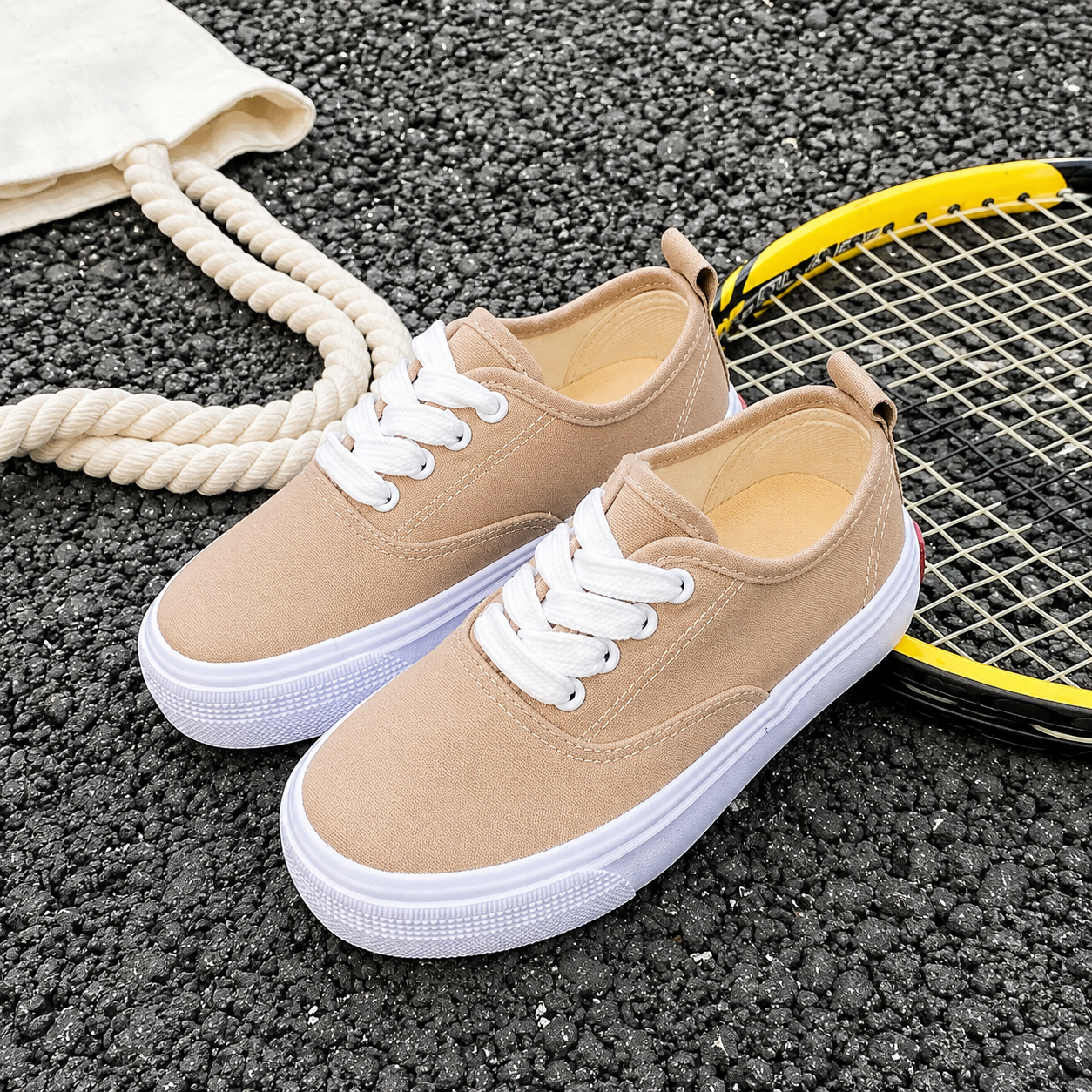 Casual Versatile Korean Style Canvas Athletic Shoes For Kids