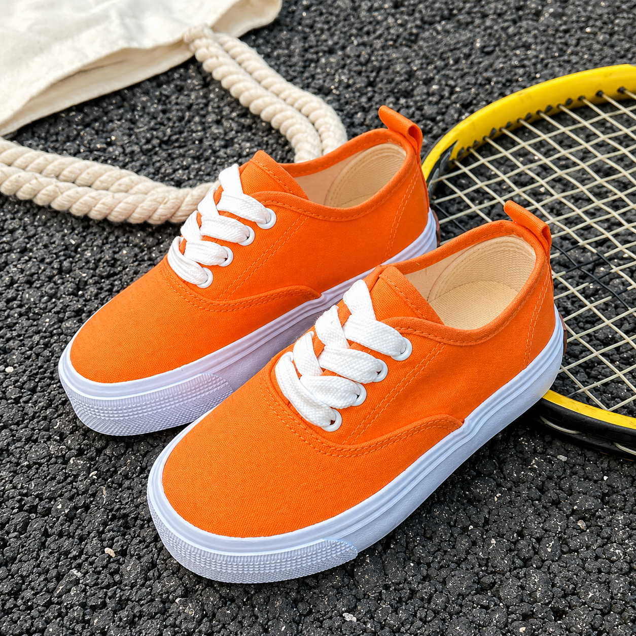 Casual Versatile Korean Style Canvas Athletic Shoes For Kids