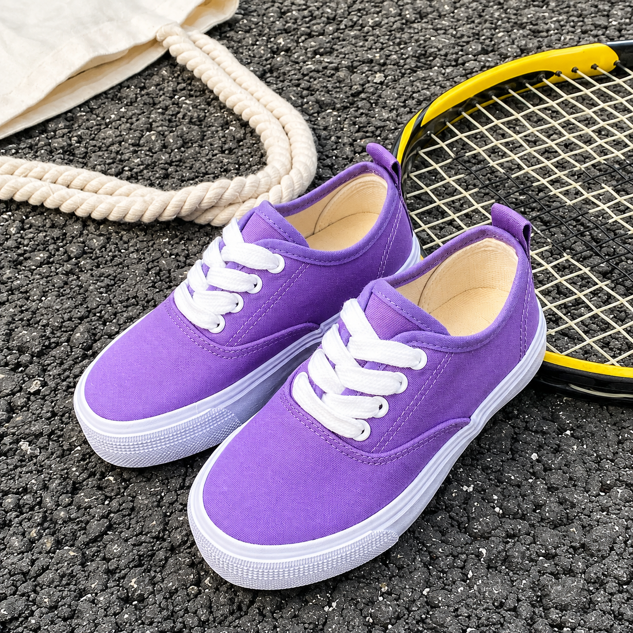 Casual Versatile Korean Style Canvas Athletic Shoes For Kids