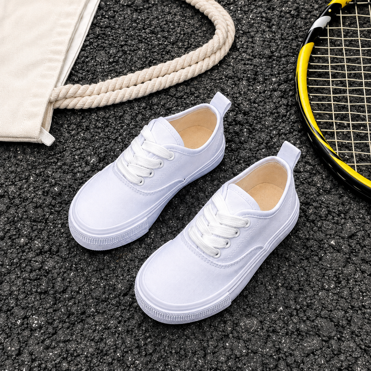 Casual Versatile Korean Style Canvas Athletic Shoes For Kids