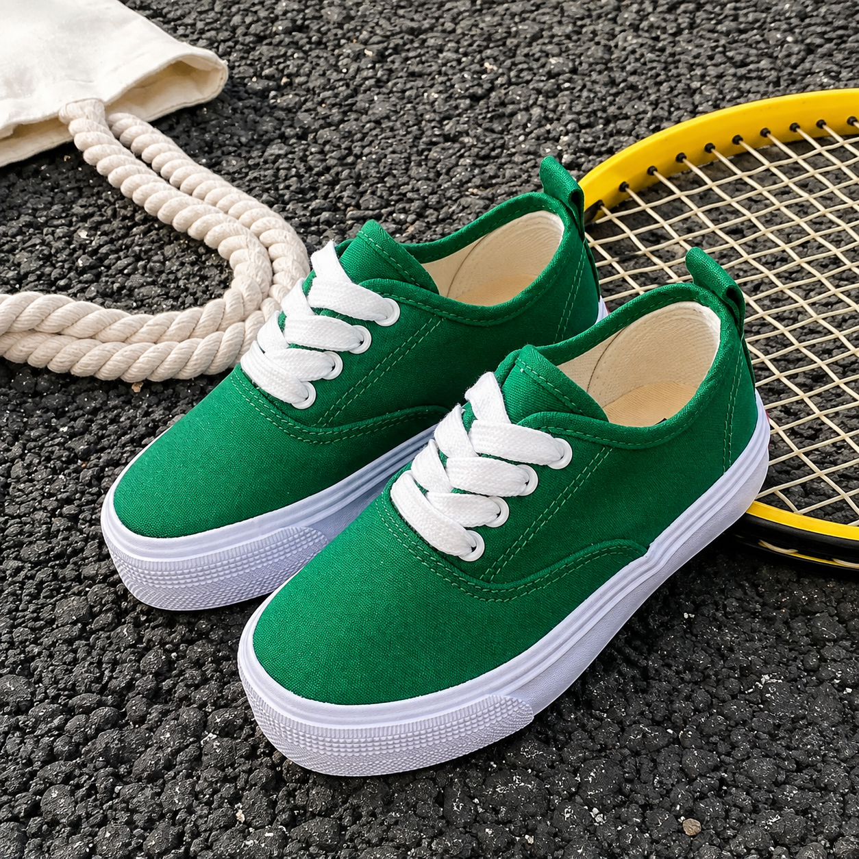Casual Versatile Korean Style Canvas Athletic Shoes For Kids
