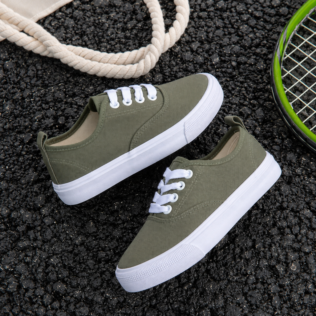 Casual Versatile Korean Style Canvas Athletic Shoes For Kids