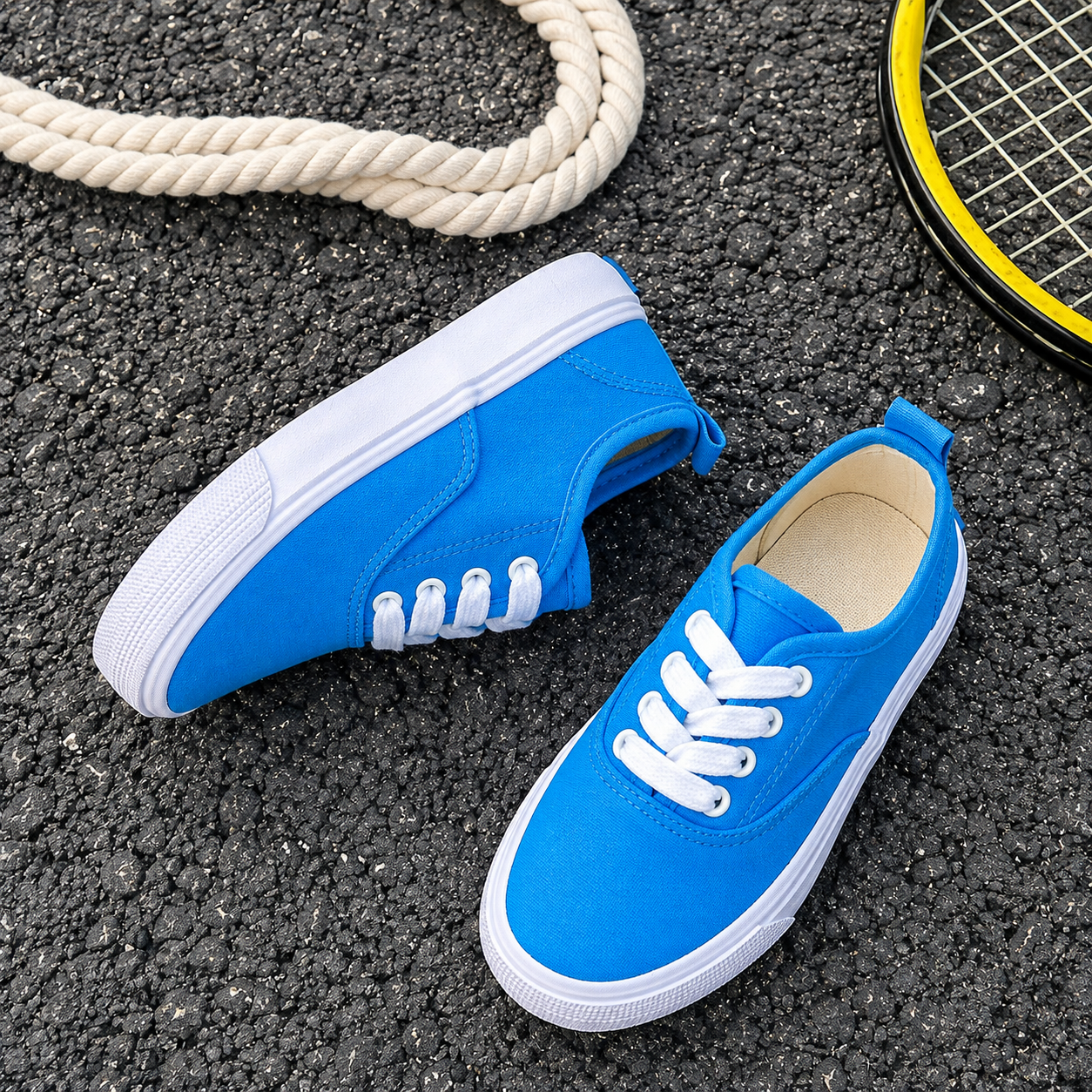 Casual Versatile Korean Style Canvas Athletic Shoes For Kids
