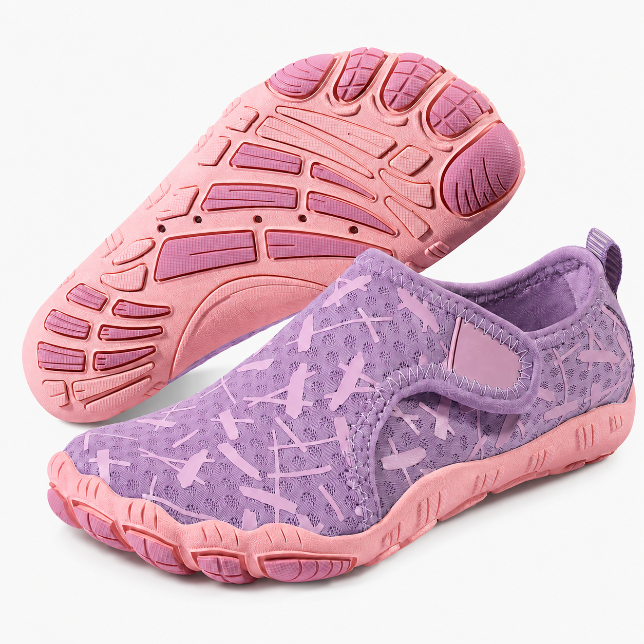 Quick Dry Aqua Shoes With Adjustable Strap And Non Slip Sole For Kids