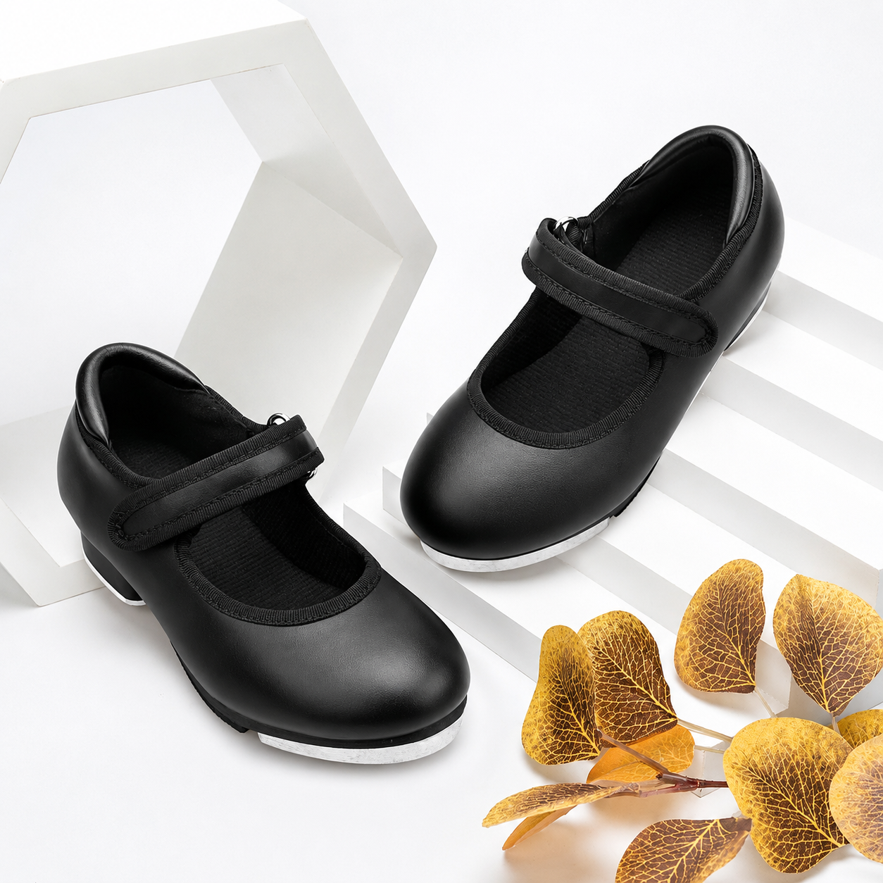 Classic Tap Dance Shoes with Adjustable Strap For Girls