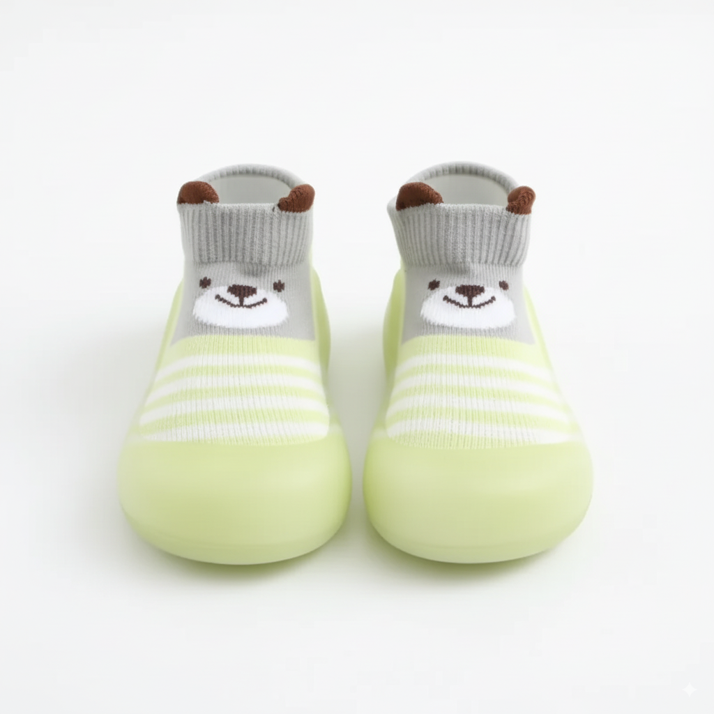 Knitted Slip On Toddler Shoes With Rubber Sole