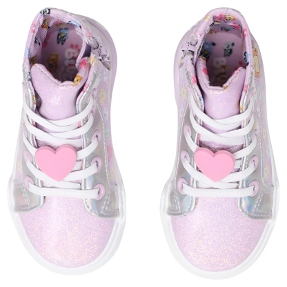 Lilac High Top Kids Character Style Sneakers