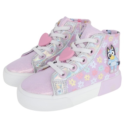 Lilac High Top Kids Character Style Sneakers