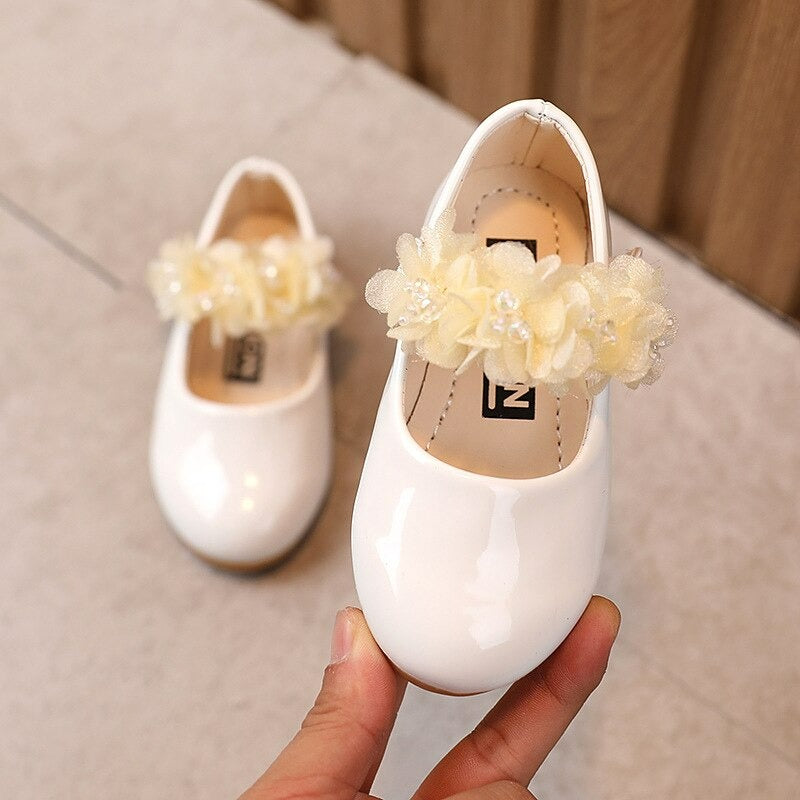 Girls Pearl Flower Lace Princess Non-Slip Sandals