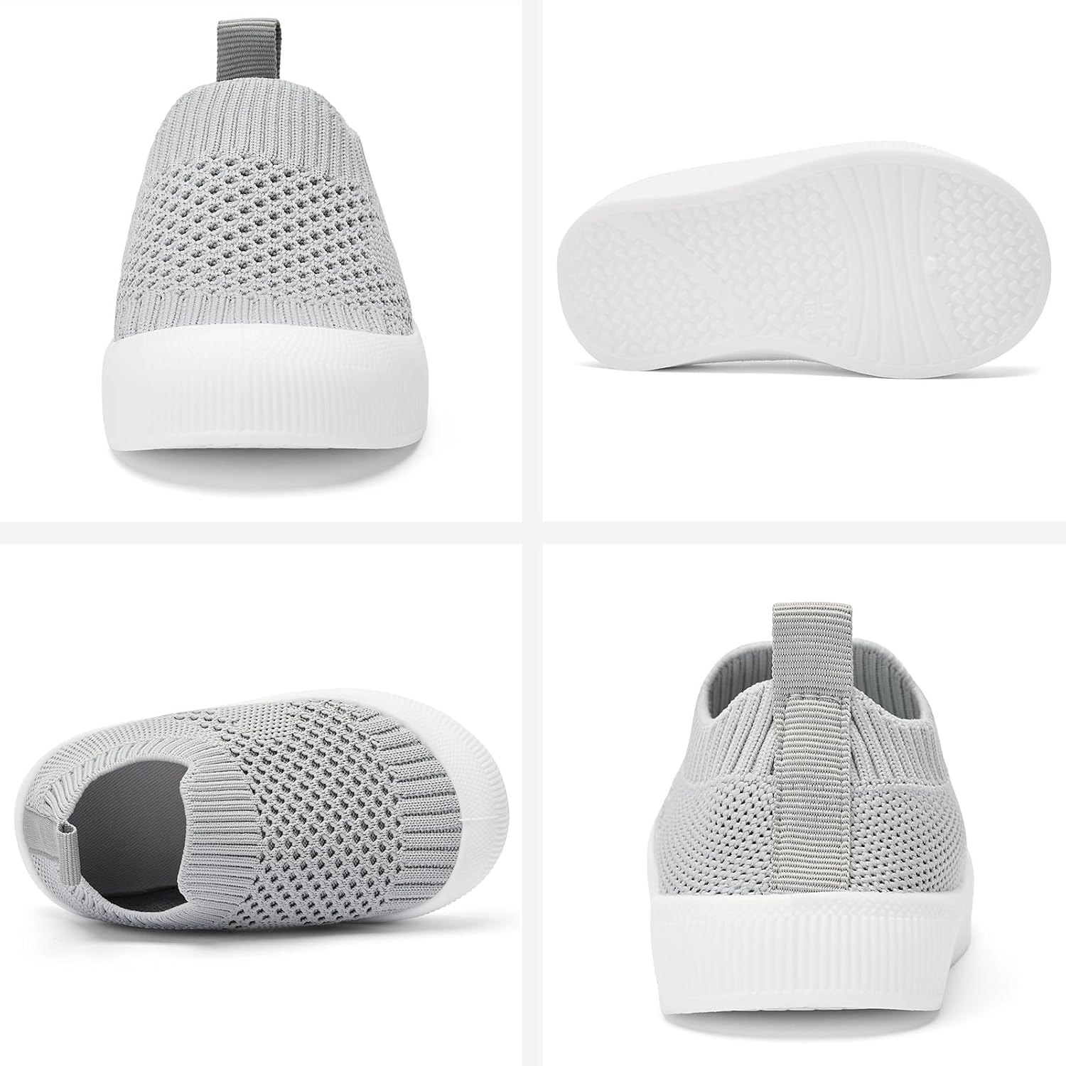 Checkered Knit Slip On Sneakers with Pull Tab for Kids