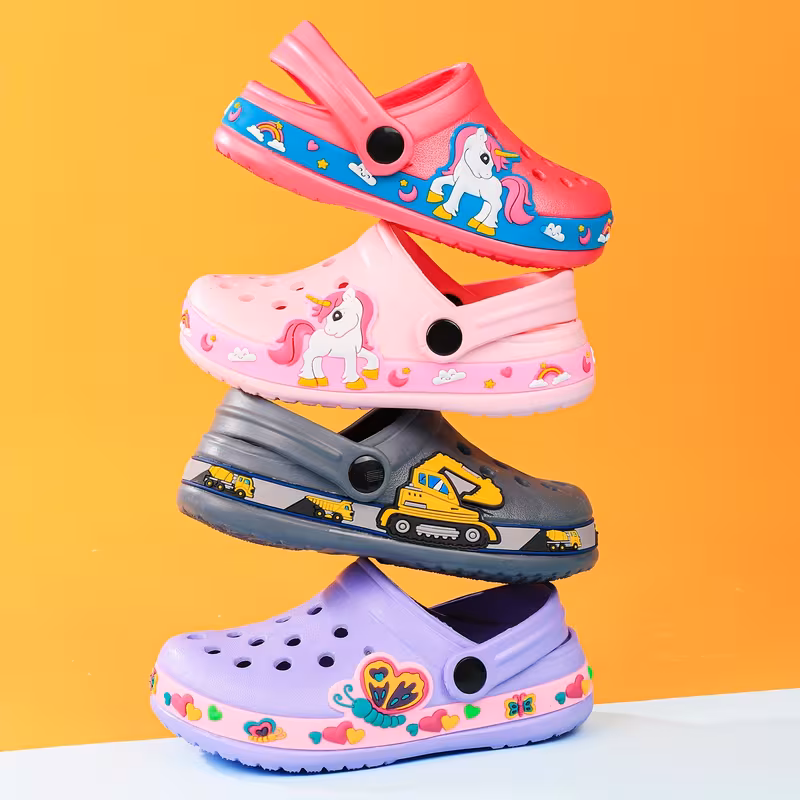   unicorn dinosaur garden shoes beach flat sandals slippers child sandals anti skid slipper summer hole shoes 3
