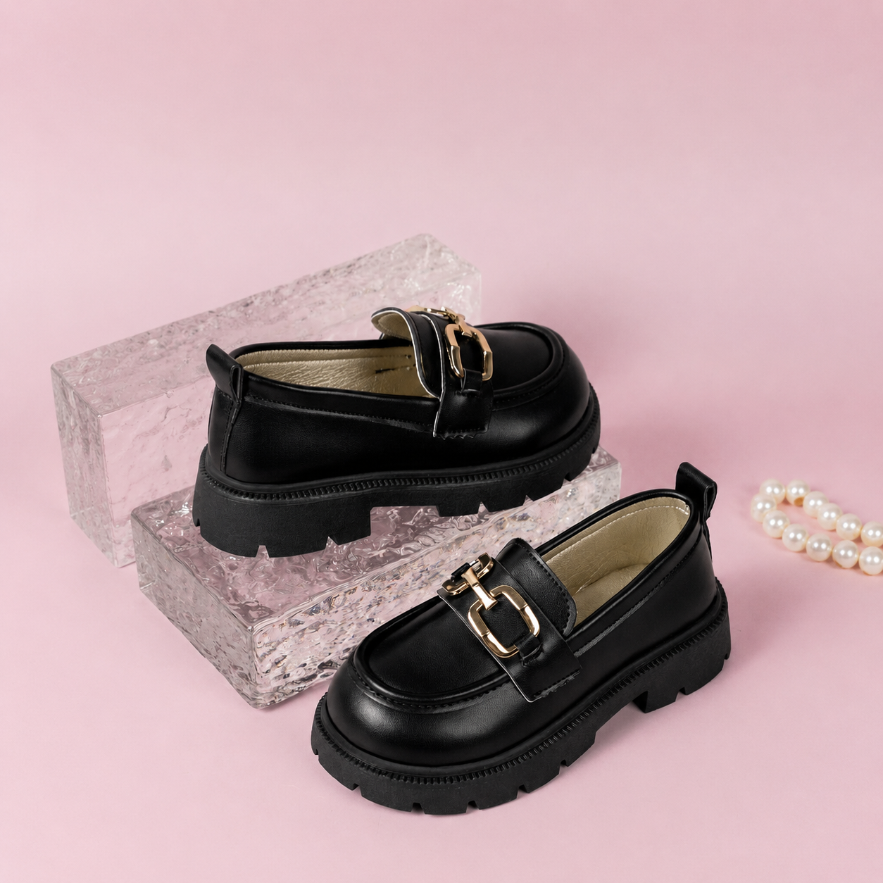 Lightweight British Style Flat Princess Loafers For Girls